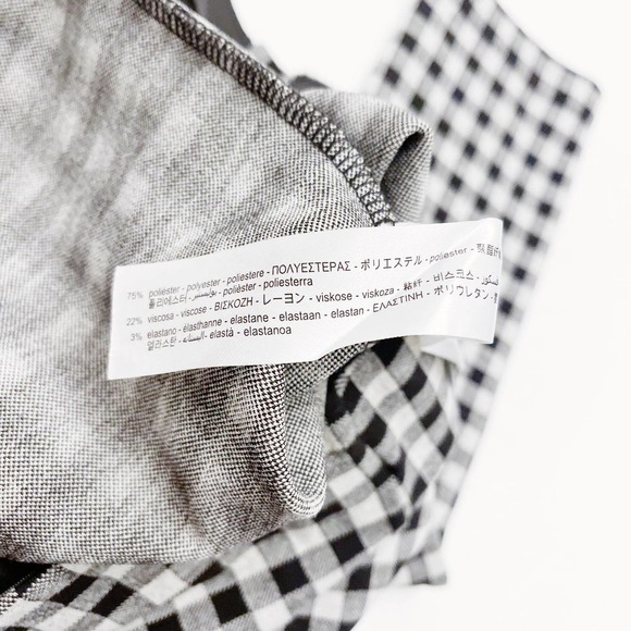 Zara Checkered Flannel Skinny Pant Front Zipper SZ L NWOT - Picture 4 of 6